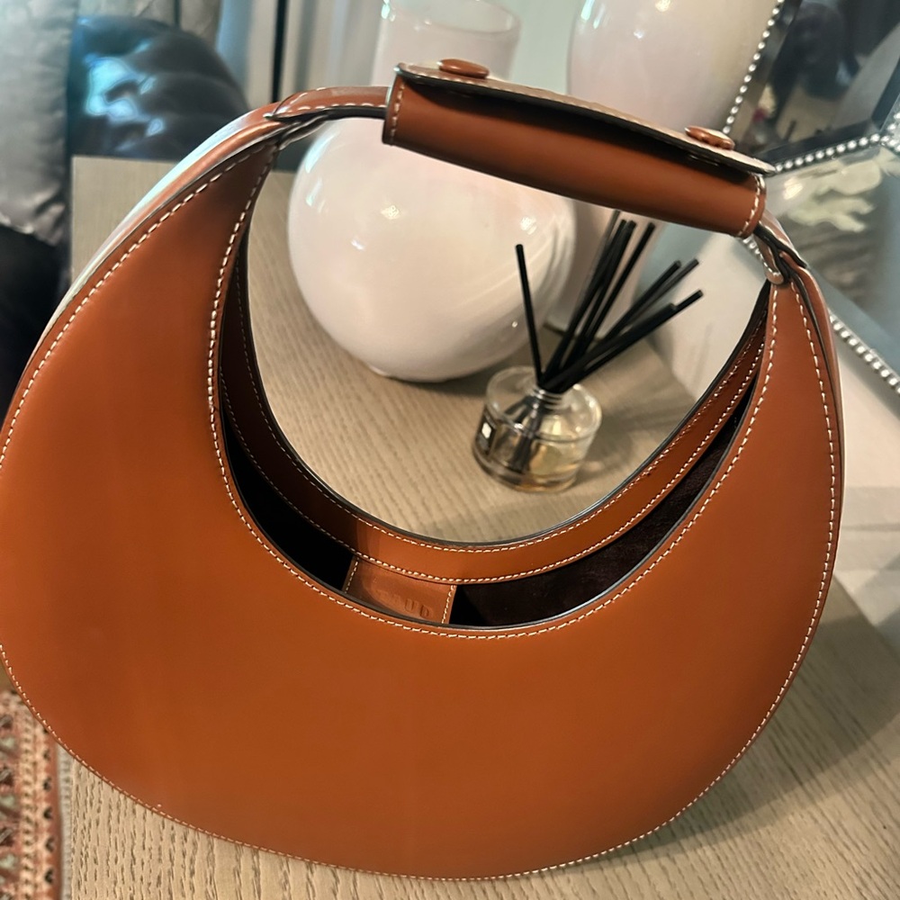 STAUD Tan Leather Hobo Bag